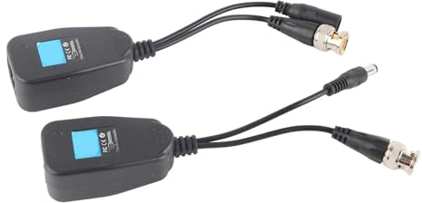 Brrnoo Convertitore Video Balun HD per Telecamere CCTV Analogiche a IP Ricetrasmettitore Passivo con Alimentazione su Cavo Coassiale BNC RJ45 Paio per Installazione Semplice e Affidabile