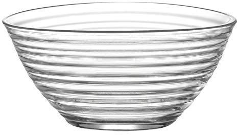 LAV 1x Clear 23cm Derin Glass Serving Bowl - Large Kitchen Pasta Salad Fruit Party Platter Food Dip Snack Dishes Set