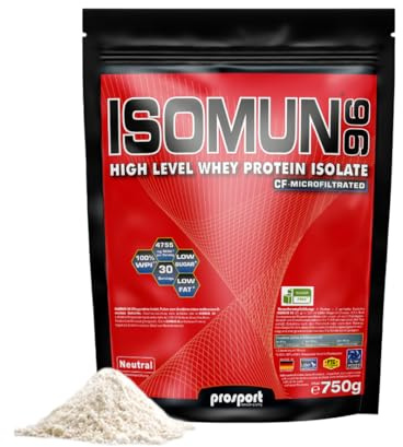 Prosport ISOMUN® 96, 750g Beutel – Whey Protein Isolat, 90,0 % Eiweiß, CFM-gefiltert, laktosearm, zuckerfrei, neutraler Geschmack