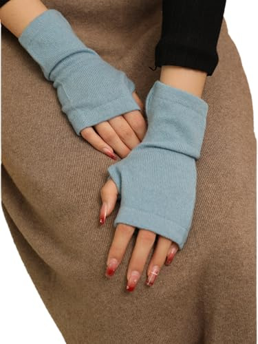 Prettystern Kaschmir-Wolle Damen Pulswärmer fingerlose Handschuhe Hand-Stulpen