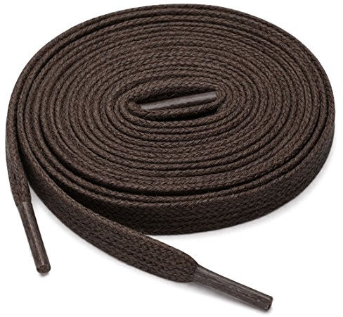 uxcell 2 par vaxade bomulls-läderstövlar vardagsskor platta skosnören för män kvinnor, Mörkbrunt, 90cm / 35.43