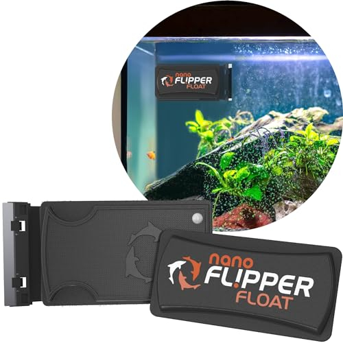 FL!PPER Flipper Cleaner Float,2-in-1 schwimmender magnetischer Aquarium-Glasreiniger,Fisch Tank Algenreiniger,Scrubber & Scraper Aquarium Reinigungswerkzeuge,Schwimmender Fisch Tank Reiniger Nano