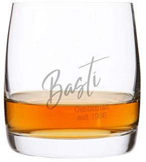 Herz & Heim® Modernes Whiskeyglas mit Gravur des Namen - tolle Geschenkidee zu Weihnachten oder Geburtstag