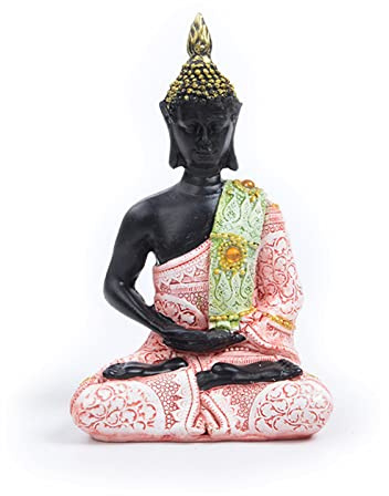 Kocris Casa Statue de Bouddha de méditation pour aquarium, reptile, tortue, lézard, araignée, terrarium, bouddhisme thaïlandais, figurine décorative pour animal de compagnie, rouge