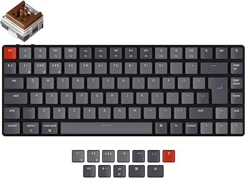 UK Keychron K3v2 Bluetooth Backlit Optical Soldered Tactile Switches Ultra-slim Aluminium Mac/PC 75% Keyboard