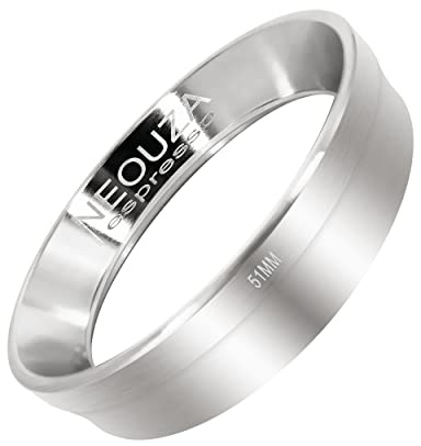 NEOUZA Espresso-Dosiertrichter, Ring, Edelstahl, kompatibel mit Kaffeemaschinen-Siebträger für das Stampfen (51 mm)