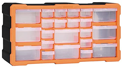 Festnight Kleinteilemagazin Sortierkasten Multi-Schubladen-Organizer Sortimentskasten Sortimentsbox Schraubenbox Sortierbox für Kleinteile ordnungssystem Werkstatt mit 22 Schubladen 49x16x25,5 cm
