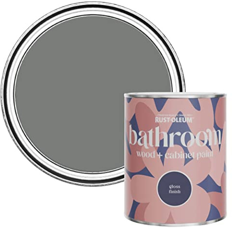Rust-Oleum Grey Moisture Resistant Bathroom Wood and Cabinet Paint in Gloss Finish - Torch Grey 750ml