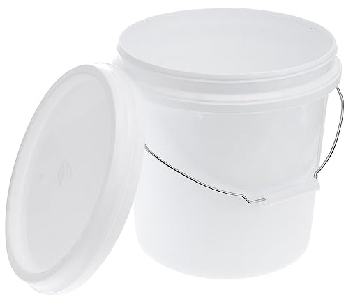 Baluue Secchio con coperchio 5l secchio plastica- sicuro per gli alimenti, stabile, ermetico, a prova di perdite, inodore - contenitore di plastica, con manico - vuoto