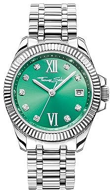 THOMAS SABO Damenuhr Divine Green mit Zifferblatt in Grün silberfarben Edelstahl, Edelstahl Silberfarben