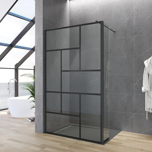 Begehbare Dusche Glaswand 100x200cm aus 8 mm NANO Einscheibensicherheitsglas (ESG) Duschabtrennung mit Stabilisator