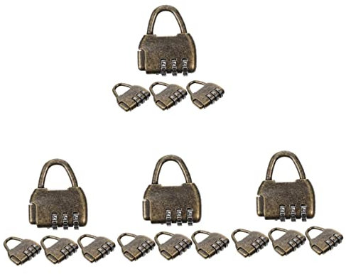 Hemobllo 16stücke Vintage Zahlenschloss Vorhängeschloss Für Schmuckkästen Holzboxen Und Aufbewahrung Design Mit Einstellbarem Code Für Und Dekoration