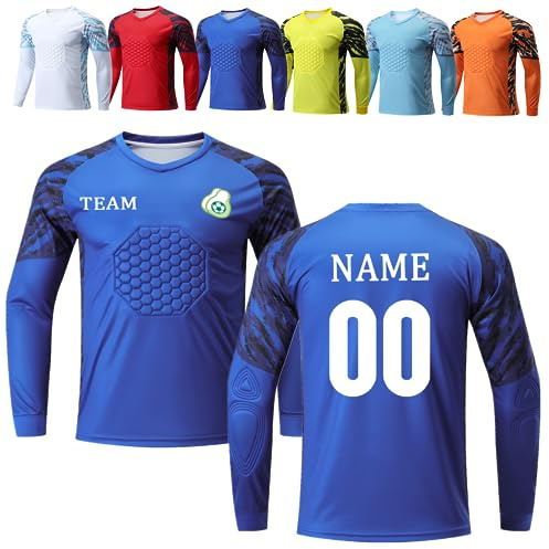 Personalised Goalkeeper Kit Boys Mens Women Goalkeeper Padded Top Custom Goalkeeper Shirt Kids & Adults Goalkeeper Protective Clothing Set
