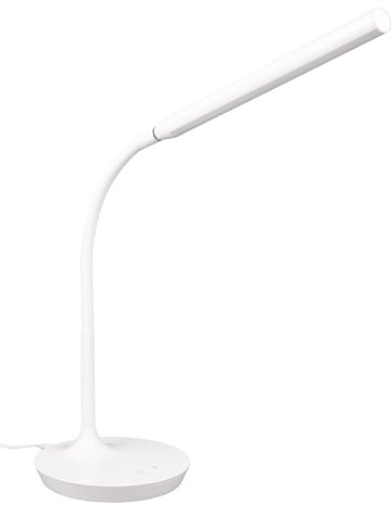 Reality Leuchten LED Tischleuchte Toro R57641101, Kunststoff Weiß matt, inkl. 5 Watt LED, Touch Dimmer, Lichtfarbe wechselbar, Flexarm |
