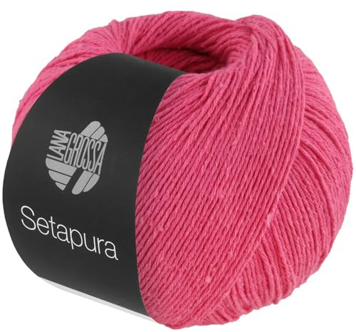 LANA GROSSA Setapura | Angenehm weiches, mattes Seidengarn | Handstrickgarn aus 100% Seide | 50g Wolle zum Stricken & Häkeln | 200m Garn FB8