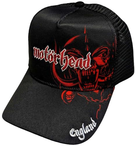 Rock Off Officially Licensed Products Gorra de Camionero Motorhead Inglaterra, Color Rojo, Talla nica, Negro, Talla nica