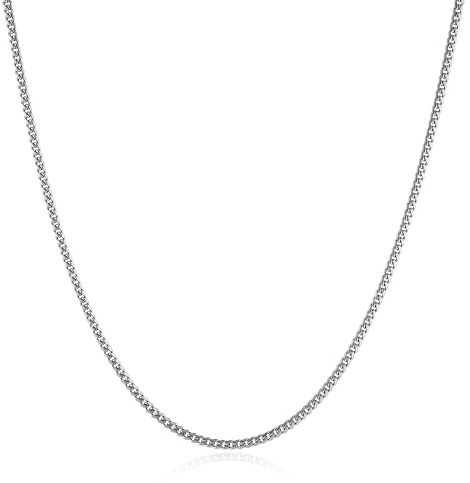 HZMAN Herren Halskette Edelstahl Silber Kette, 41-76cm / 3.5-9mm | Klassische Hip Hop Cuban Chain für Männer