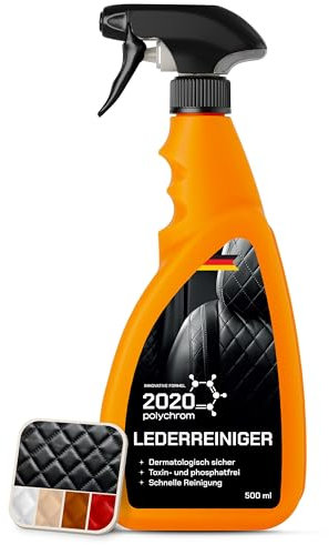 2020 Polychrom Lederreiniger 500ml - Effektive und Materialschonende Reinigung für Autositze, Motorradsitze, Pferde-Sattel, Booten & Flugzeugen Leder