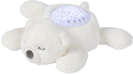 Nattou LED-Nachtlicht Koala-Bär, Sternhimmel-Projektor, 3 LED-Farben, 5 Klänge und Lieder, Plüsch/Polyester, 26 cm, Weiß