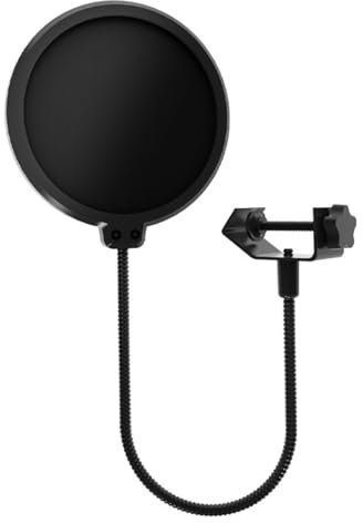 ANCLLO Filtre Anti-Pop pour Micro, Bouclier de Masque de Microphone, Bouclier Anti-Pop pour Micro avec Un Bras de stabilisation Flexible à col de Cygne à 360 ° pour Microphones