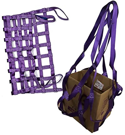 Heavy Duty Polyester Cargo Lifting Net 3.5 Ton Load Capacity 10cm Square Mesh Tear Resistant Hoist Bag for Safety Blue