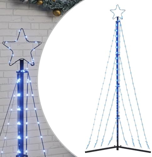 vidaXL LED Weihnachtsbaum, Beleuchtet Tannenbaum 8 Lichteffekte, Christbaum Lichterbaum Innen Außen, Weihnachtsdeko Weihnachtsbeleuchtung, 339 LEDs Blau 187cm