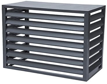Aluminiumabdeckung für Klimaanlage, für Klimaanlage, Sichtschutzzaun, Blumenregal, Fensterläden, freistehend, Raumteiler (schwarz)