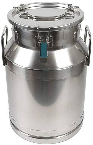 Generisch Edelstahl-Milcheimer, Milchkannen - 15 l/20 l/25 l/30 l/35 l/40 l/45 l/50 l/55 l/60 l/68 l 304 Edelstahl-Milchtransportfässer Weineimer Ölfass Teekanister mit versiegeltem Deckel, 50 l