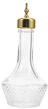 Alipis Glass Bitters Bottle 50ml Small Portable Cocktail Bitters Container Multi-function Glass Wine Bottle Lid for Bartenders Bar Use and Travel Random Color