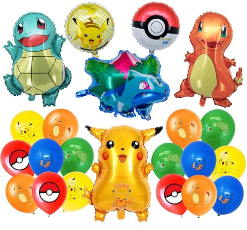 21 PCS Geburtstagsdeko,Party Set Kindergeburtstag, Luftballons Kindergeburtstag mit Latex Luftballons, Folienballons
