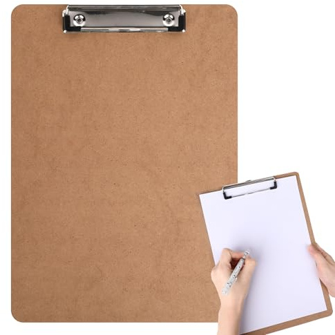 Klemmbrett A4 Holz, multifunktionale Schreibtafelklammer aus Holz mit Edelstahlklammer, A4-Schreibtafel, Clipboard, Schreibblock