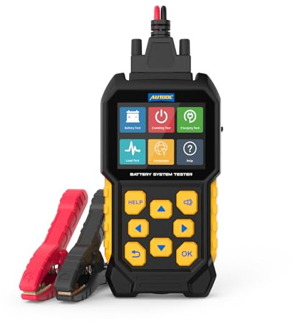 AUTOOL BT460 Batterietester kfz Autobatterietester, Autobatterietester 12V 24V 30–2000 CCA, Belastungstest, Anlasser-Test, Ladetest für PKW-LKW ATV Auto Boot