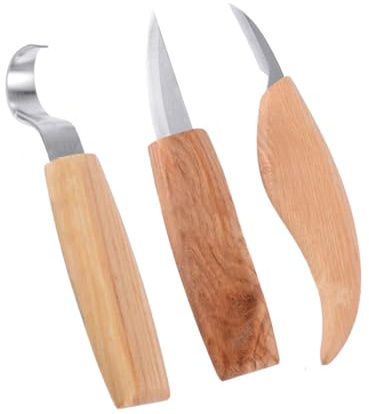 EPIGEIST 3 Stk. Teiliges Schnitzmesser Set aus Holzschnitzwerkzeuge mit Ergonomischem Eichenholzgriff für Löffelschnitzen Handgefertigte Holzkunst und Präzises Schnitzen von Hartholz