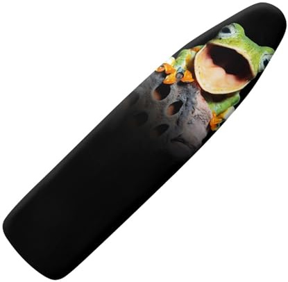 Copriasse da Stiro 140x45 Animale Nero Elastico Universale per Tutte Le Assi da Stiro, Resistente al Calore - Cordoncino di Fissaggio e Stretch-System - Facile da Cambiare