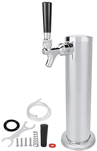 Adfaga Torre de cerveza de acero inoxidable Torre de grifo único Dispensador Home Brewing Equipment Bar Restaurante de conexión de barril para barril de cerveza Duración duradera