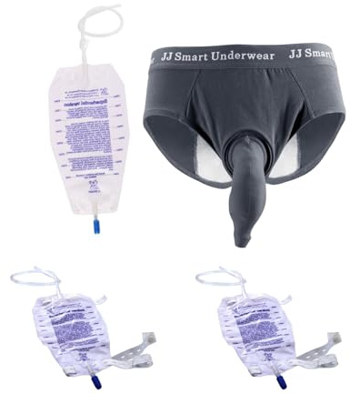 Vojefeb Reusable Incontinence Underwear for Men M, Cotton Washable Men’s Briefs with 3 Urine Bags, Discreet Protective Underwear