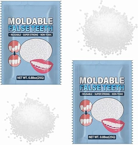 Kit de Reparación de Dientes Temporal, Dientes Falsos Moldeables Temporales,Reparación de Dientes,Empaste Provisional Dental,para Reparar el Relleno del Diente Roto Faltante,25g,2 Piezas