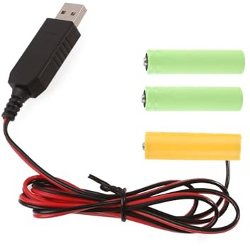 SHYYOULQE Convertitore di Alimentazione USB a Eliminatori di Batteria da 4,5 V AA Sostituisce 3 Pile AA da 1,5 V per Luci LED, Radio, Giocattoli Elettronici, Eliminazione della Batteria