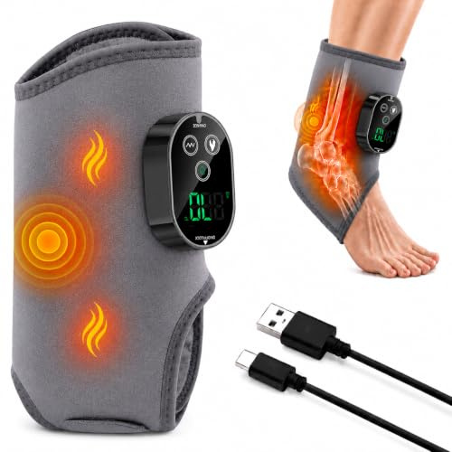 ATAUSD 3-in-1 Elektrisches Fußmassagegerät mit Wärme, Grau, 1 Stück | Ein Gerät für beide Füße – einfach nacheinander anwenden, 3 Vibrationsstufen, 6 Wärmestufen, Timer 20/35/45 Min