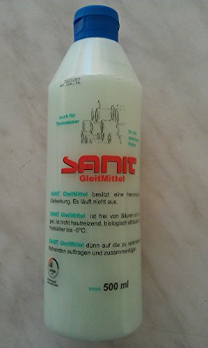 SANIT Baustellenhelfer Gleitmittel - 500ml Flasche - Kunststoff, Rohr, Muffen & Schlauchverbindungen - Korrosion verhindern - 440g - Bis -5°C