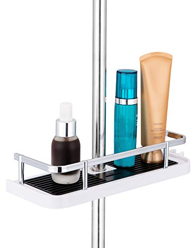 ASTOTSELL Tablette de Douche de Salle de Bain, Support de Douche Suspendu étagère de Douche, Aucun perçage nécessaire pour Le pôle de Douche avec Boucle et Crochet