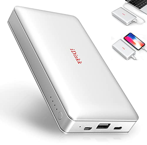 iDiskk App-le MFi Certified 1TB External Hard Drive for iPhone iPad Android Phones,MacBook,Computer to Backup Docs| Photos | Videos,iPhone 17 & 16 Hard Disk,10000mAh Power Bank