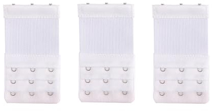 Yesmin Pack of 3 Bra Strap Extenders Extensions Elastic Extender Set 3 Hooks (White, Black and Skin Colors)