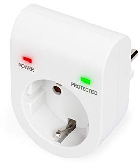 DIGITUS DN-95400 - Adaptateur de protection contre les surtensions - 1 unité - 16 A / 230 V / 50 Hz - Max. 3.500 W - Indicateur d'état LED - Courant de fuite Max. 13.500 A - Blanc