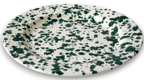 Colì Majolique et Faïence de 1650 Assiette Plate 24 cm Turquoise Mottled Line