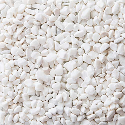 LIHAO Kiselstenar, vita marmorstenar, dekoration, grus, snövit för krukväxter, planteringskrukor, balkong, akvarium, gröna växter, miniträdgård, ca 460 g