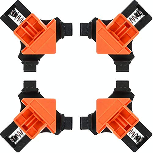 ArtisanShow 4PCS Bar Clamps 90 Degree Right Angle Clip Clamps,Adjustable Swing Corner Clamp,Multi-Function Angle Clamps,Single Handle Spring Loaded Right Angle Clamp,Swing Woodworking Clip Clamp Tool