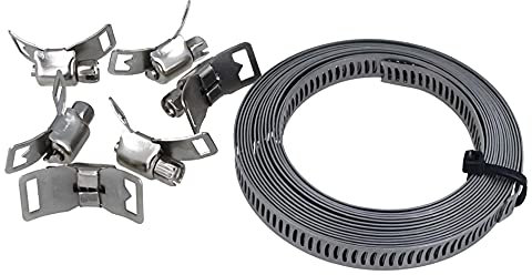 LEDLUX Grand collier de serrage, une pièce de 2,5 mètres, coupable et réglable, avec 6 pinces de fixation incluses, 250X0.8cm