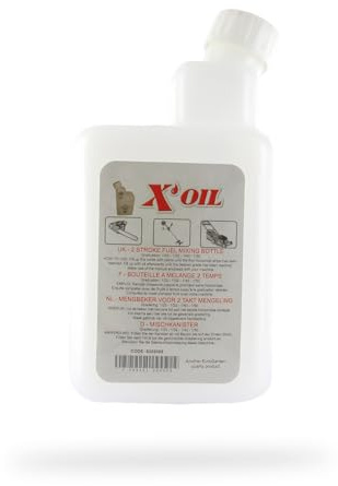 X'OIL - Bottiglia di plastica per miscelazione a 2 tempi, benzina e olio, sistema di graduazione, 21 x 10,5 x 8,5 cm