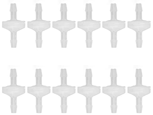 12PCS Non Return Valves Kit, Aquarium Check Valve Oil One Way Air Valve PP Check Valve for Fish Chemical Industry,for Aquarium Air Line Tube Tubing Hose